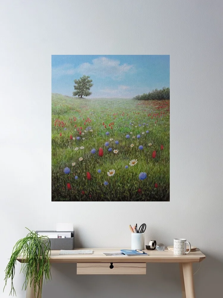 

Field of flowers Andrew Lumez, Art Print Canvas Poster, Living Room Decor, Home Wall Picture