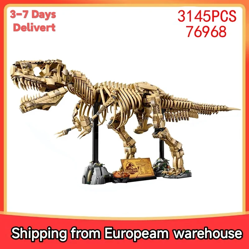 Ensemble de blocs de construction fossiles de parc dinosaures, 3145 pièces, briques assemblées pour adultes, modèle cadeaux d'anniversaire, décor de croom, compatible 76968