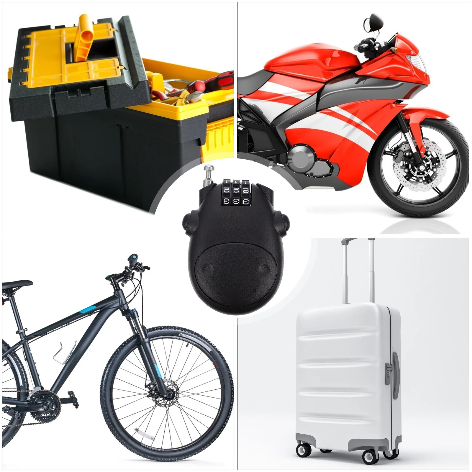 

Stretchable Retractable Steel Cable Lock Portable Adjustable for Bicycles Strollers Helmets Durable Highstrength Security