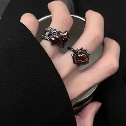 New Vintage Shiny Crystal Ring Gothic Adjustable Irregular Open Finger Ring For Women Y2K Wedding Party Jewelry Accessories Gift