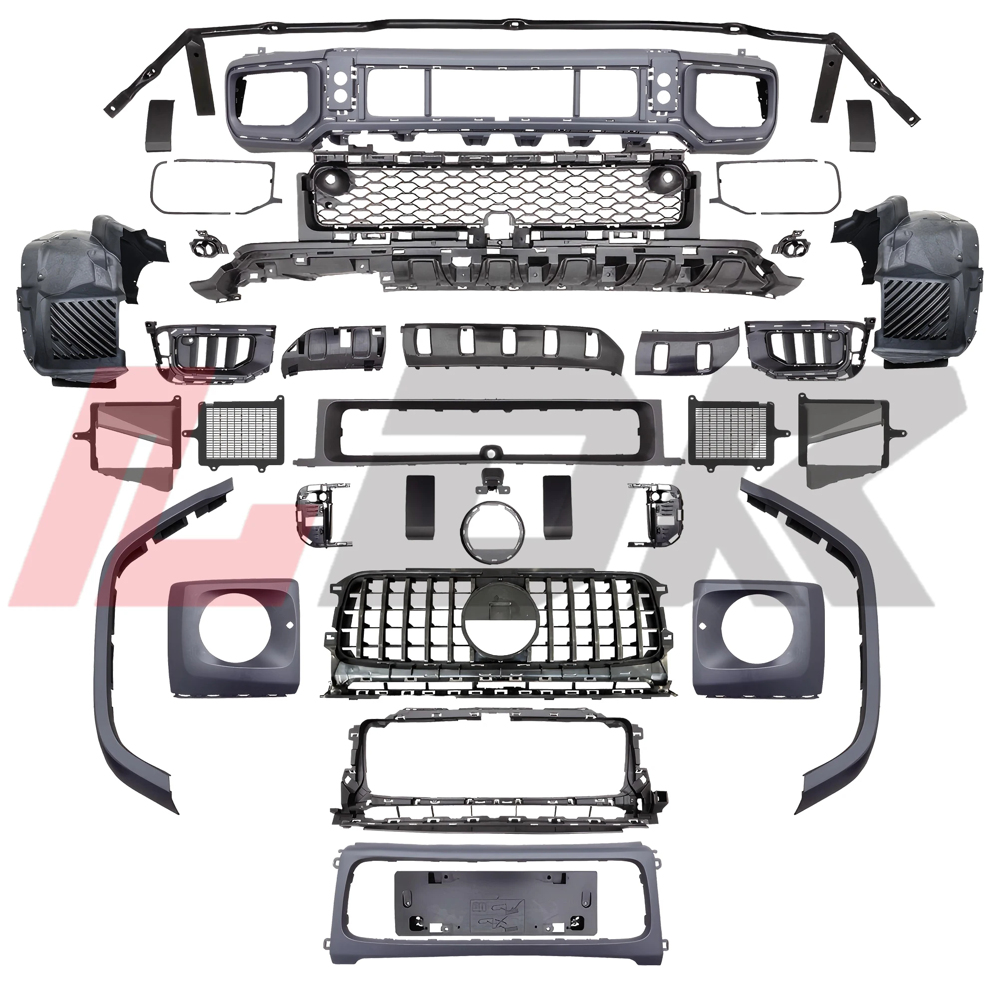Bodykit for G-class W465 Upgrade to W465 a Style for G-wagon Convert to 2025 G63 Bumper Grille Headlight Frame