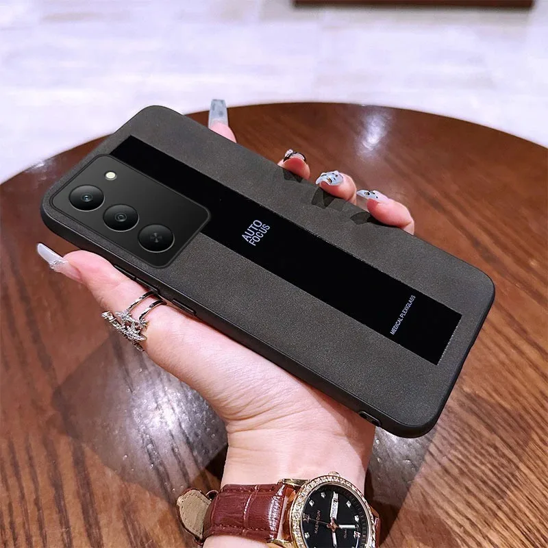 حافظة لهاتف Redmi 15 4g بلون سادة من جلد الغنم الاصطناعي غلاف من السيليكون غير اللامع لهاتف Redmi 15 5g الغطاء الخلفي