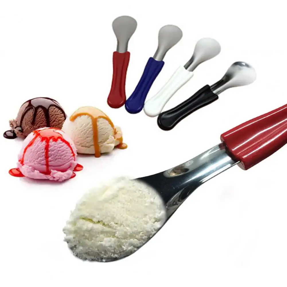 304 Stainless Steel Ice Cream Scoop Rose Shape Dessert Tool with Non-Slip Handle Dishwasher Safe Spatula for Gelato Pudding