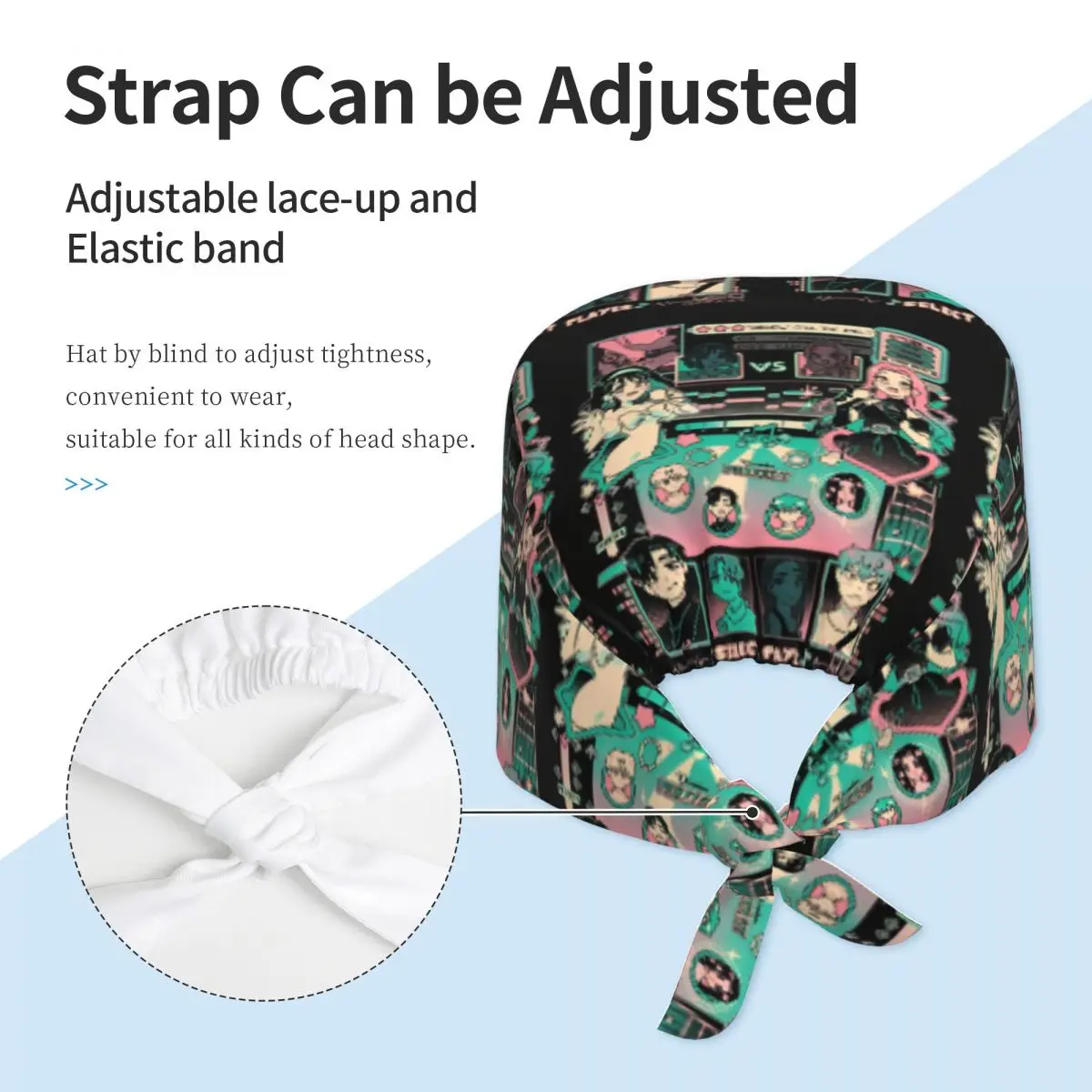 Berretti da lavoro per uomo donna Cappello da infermiera con paesaggio alieno Comodo berretto da scrub Supporto elegante Cappello medico fai da te personalizzato per capelli lunghi