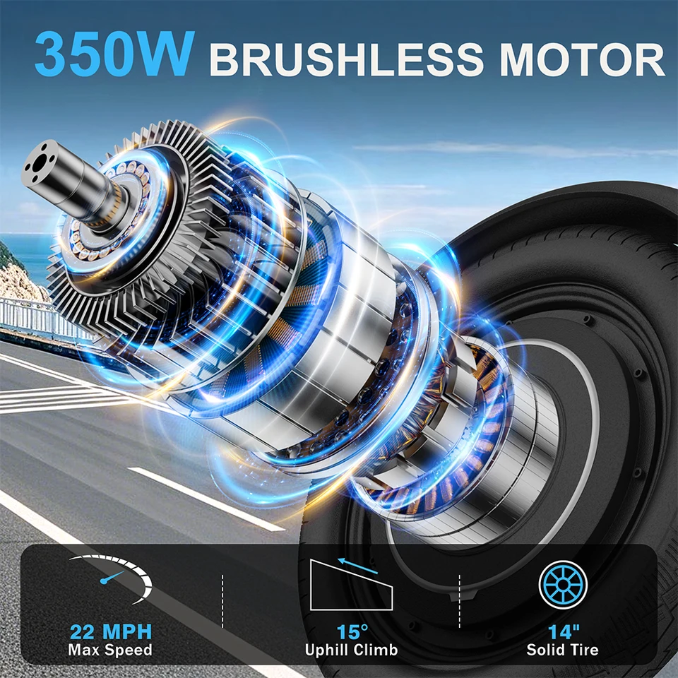 14'' Foldable Ebike 350W Brushless Motor 48V 9Ah Battery Electric Bicycle 22MPH Max Speed 28Miles Long Range for Adult image 3
