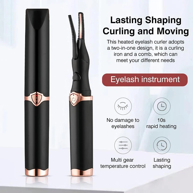 ポータブル 3 温度モード加熱まつげカーリングツール電子 USB ナチュラル偽アイロングラッシュカーラー美容メイクツール