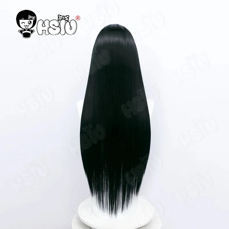 CyBoa Hancock Peluca de cosplay Peluca de fibra sintética Anime One Piece Cosplay 「HSIU」Peluca larga negra para mujer + gorro de peluca