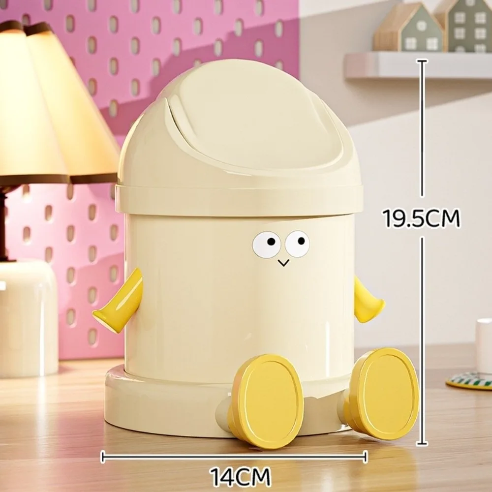 

Cute Portable Desktop Trash Can Cartoon Plastic Storage Basket MIni Size Paper Basket Desktop Storage Usage