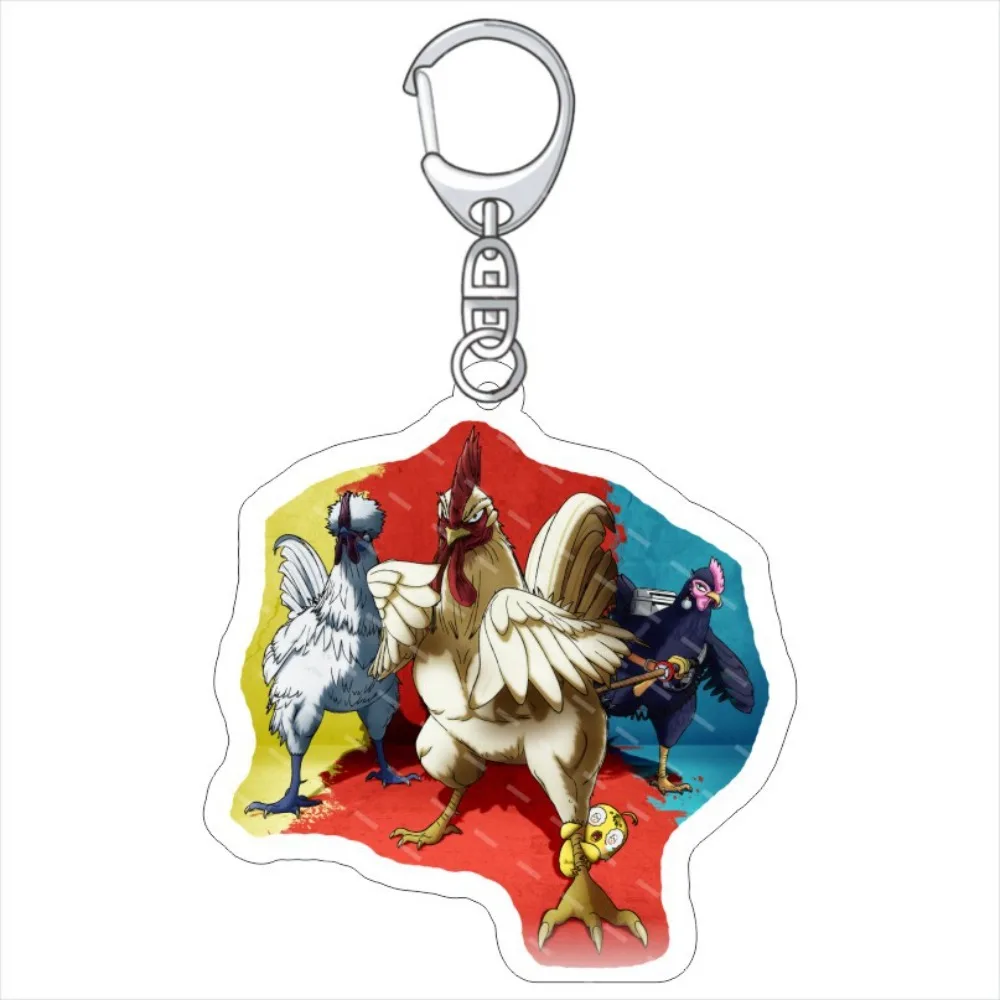 Llavero de acrílico Rooster Fighter de Anime, figura de cómic personalizada, colgante creativo para mochila, regalo festivo