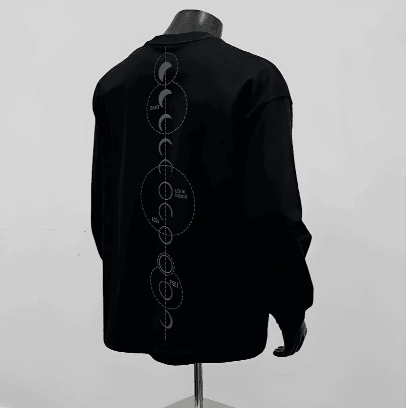 

Американская хлопковая футболка с длинным рукавом, из чистого хлопка, оверсайз, повседневная одежда, осенняя новинка, уличная мода, верхняя одежда