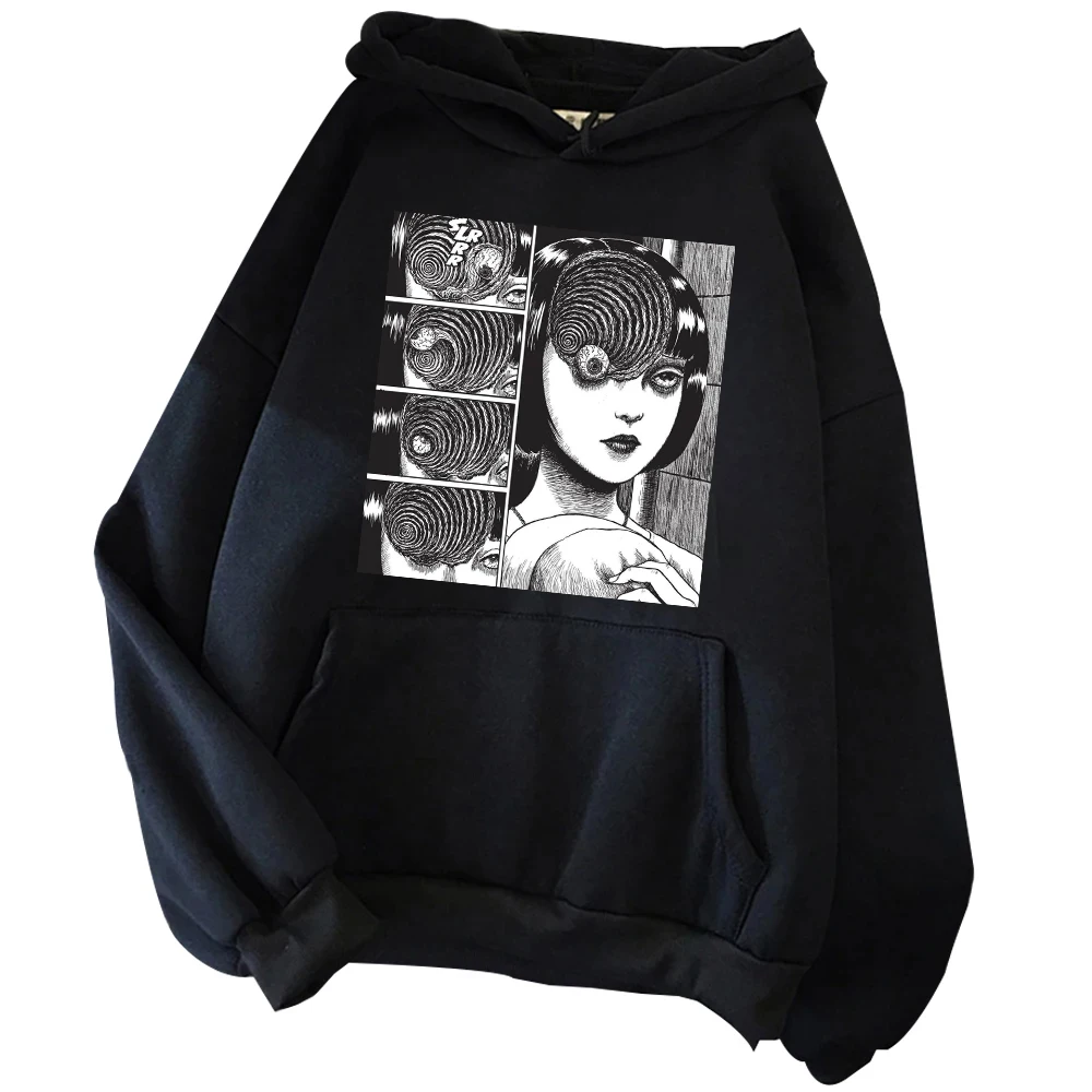 Junji Ito Hoodie Horror Manga Women Man Harajuku Hip Hop Pullover Tops