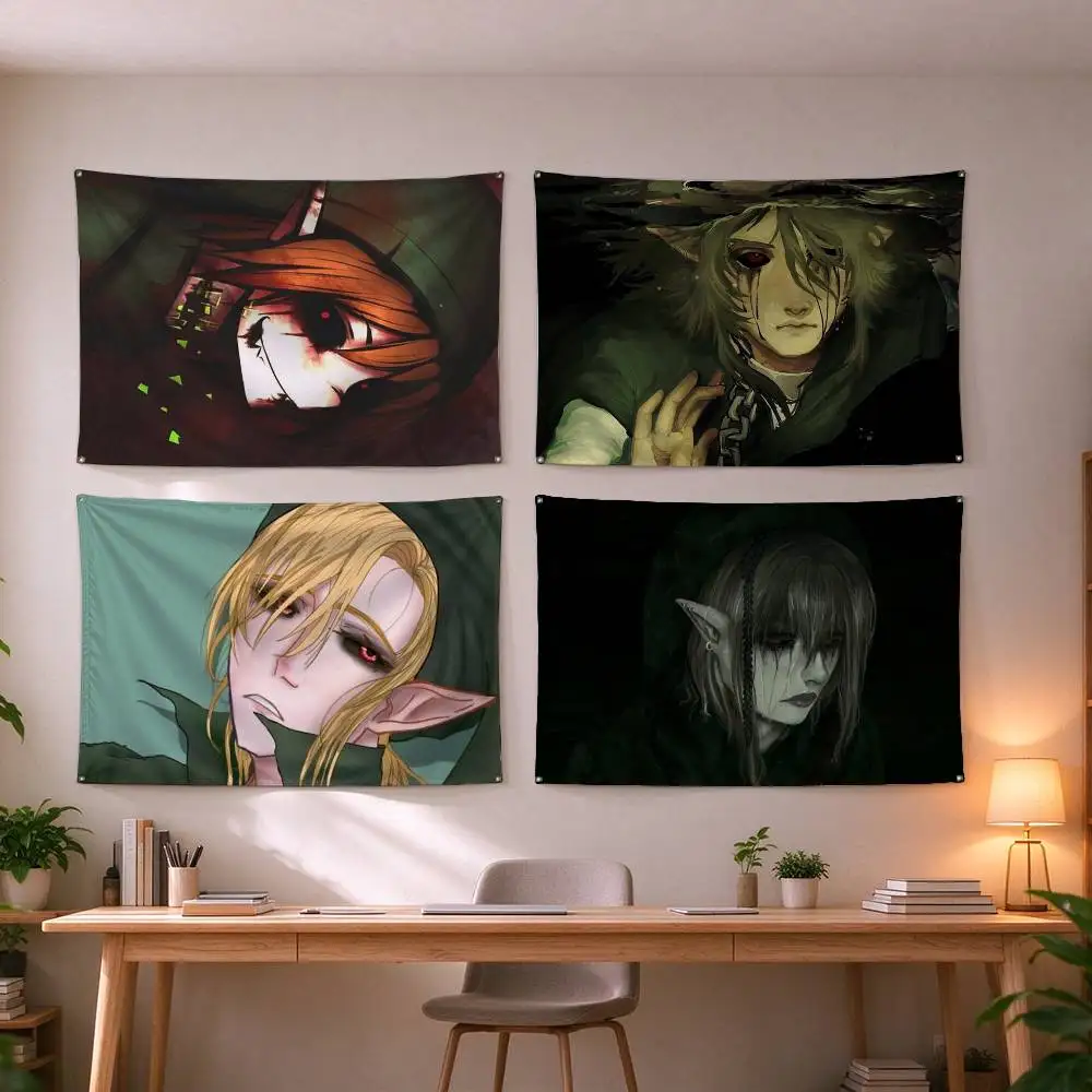 Creepypastas Ben drowned  Flags Wall Hanging Tapestry Outdoor Garage Room Decorative flag Background Blanket