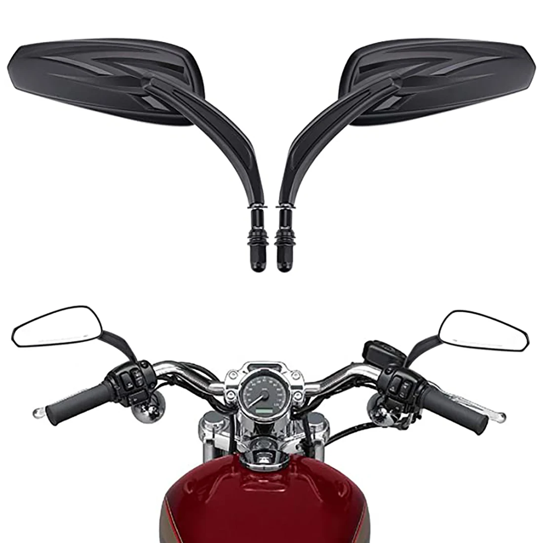 Rear View Side Mirror for All Models Road King Touring XL 883 Sportster Fatboy Dyna FXDF FLSTF Motorcycle Black