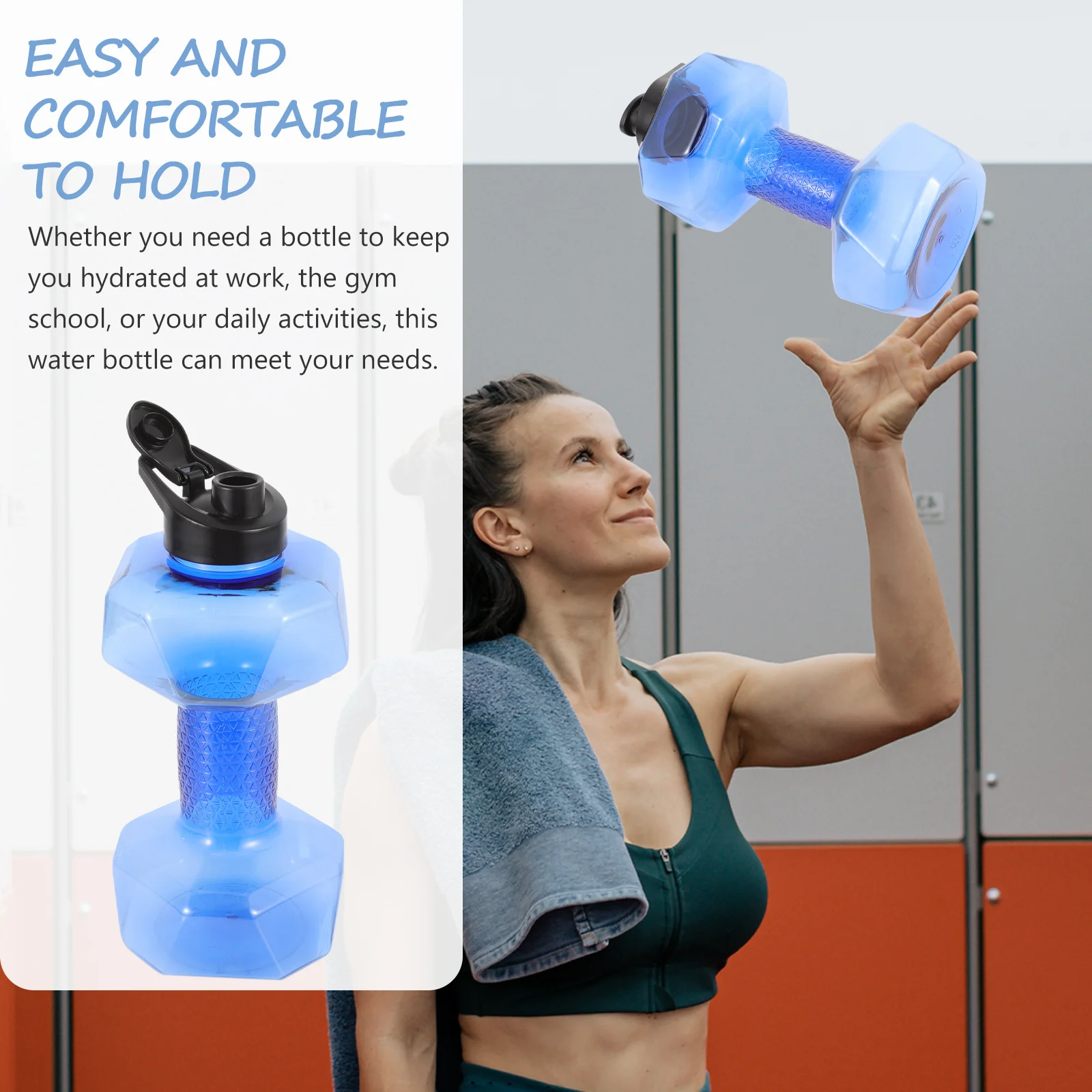 

Dumbbell Shape Water Bottle Portable Fitness Equipment For Running Sports Outdoor Gym Lightweight Water Kettle Creative