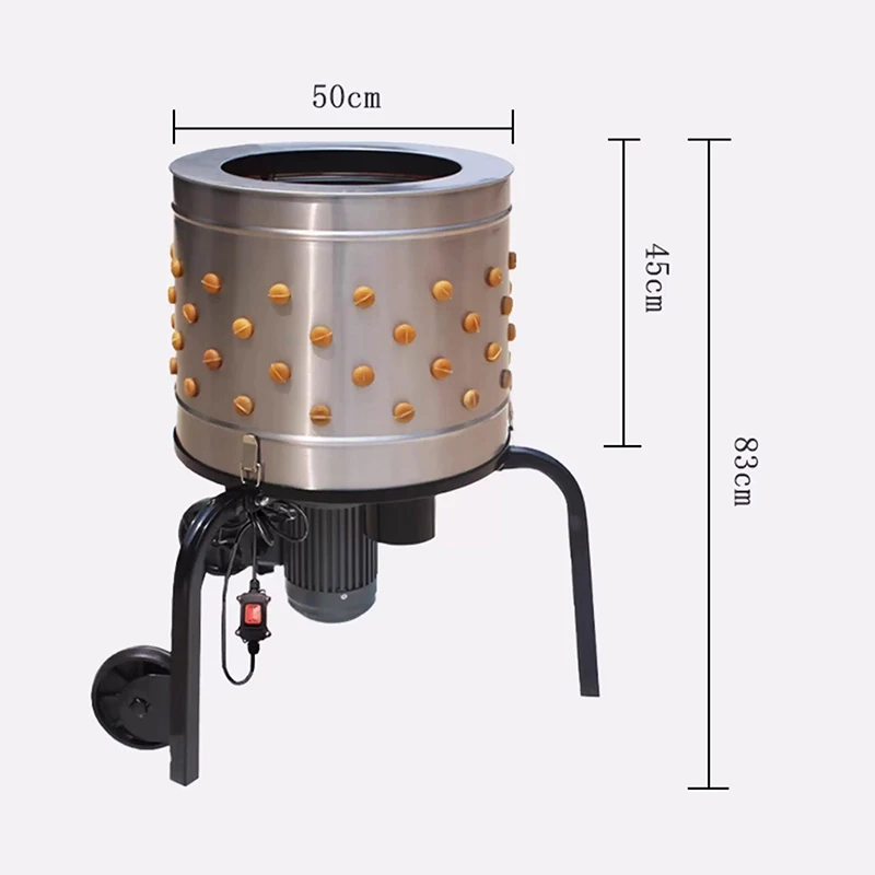Poultry Feather Removal Machine Stainless Steel Drum 1500W Rotating Washing and Defeathering All-in-One Machine(Customized)