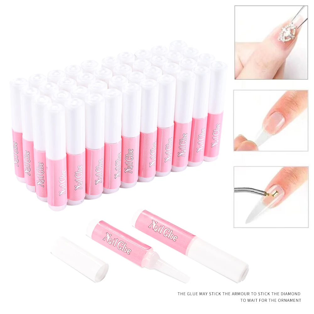 30/20/10pcs Fast-Dry Nail Glue Acrylic False Nail Tips Glue Gel For Fast Extension Super Bond Rhinestones False Nails Mini Glue