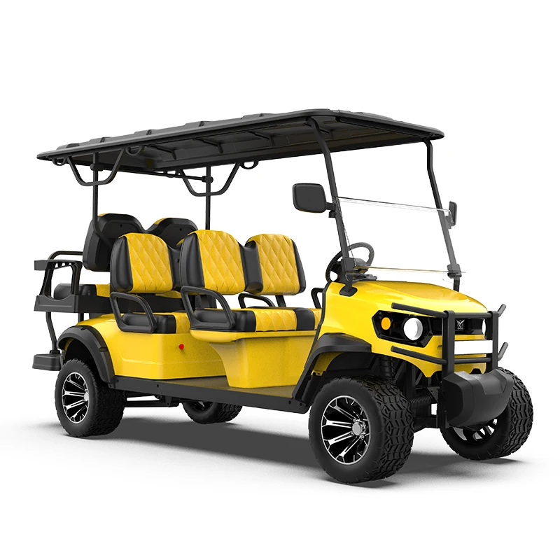 Lithium Battery With Solar Panel 2 4 6 Seats Lifted Off-road Electric Motorized Golfcart Buggy 4x4 Electric Golf Cart