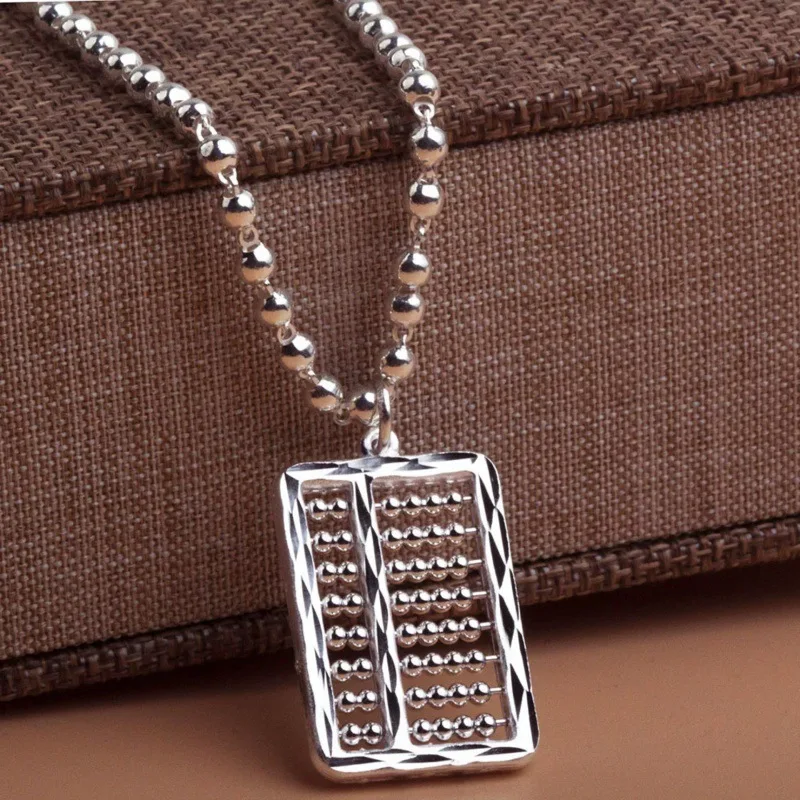 

999 счетов Ruyi квадратный мужской и женский свитер ожерелье Lucky Hollow кулон серебряные украшения