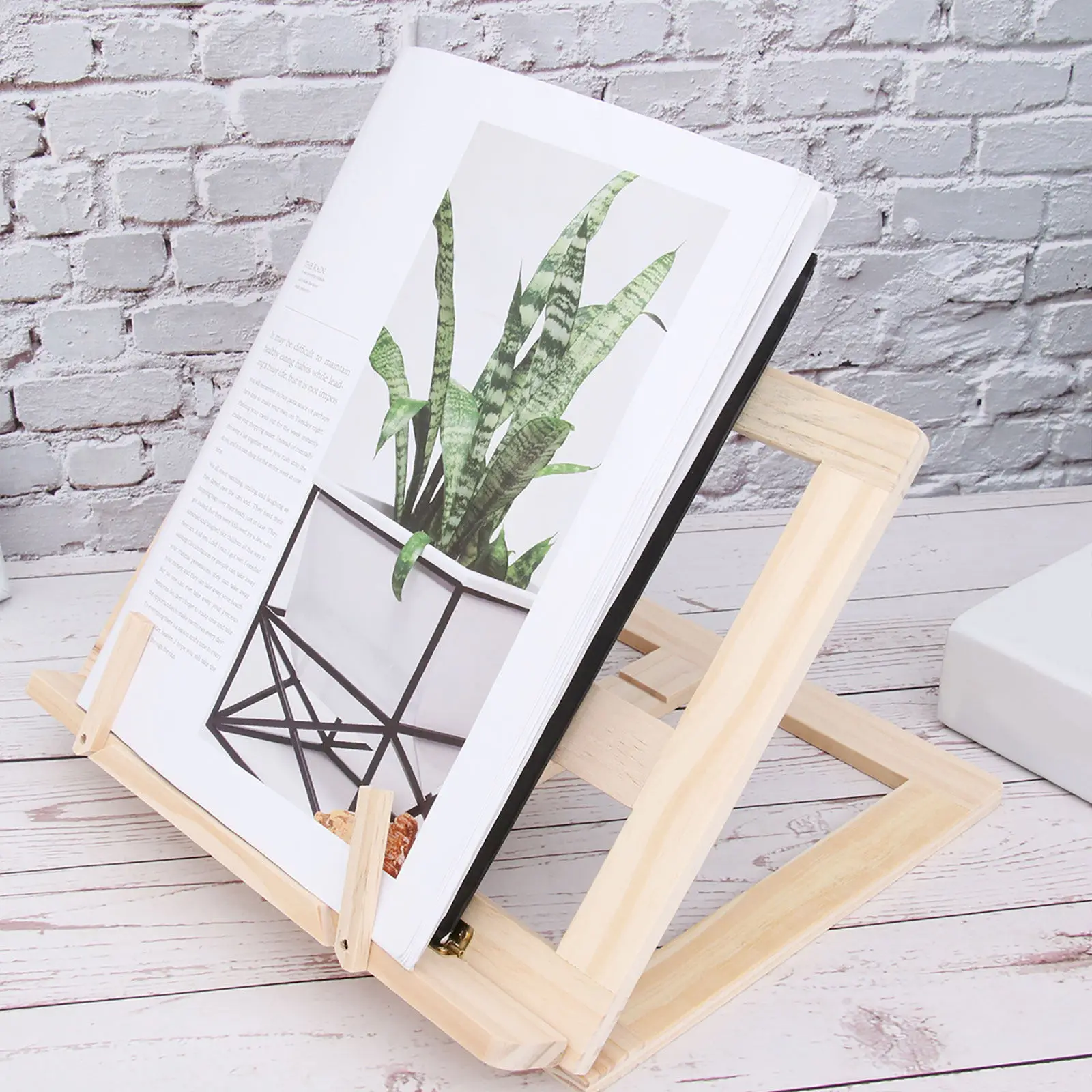 

Wooden Pine Reading Bookshelf Adjustable Tilt Book Holder Tablet Support Book Rack for Desk Kitchen Bed Use Reading Bracket