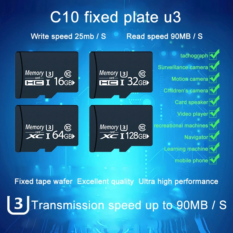 Memory Card MP3 Music Player SD Card Waterproof Storage Device for Smart Phone,MP4,MP5,Watch,Dashcam,Camera 8G/16G/32G/64G/128G