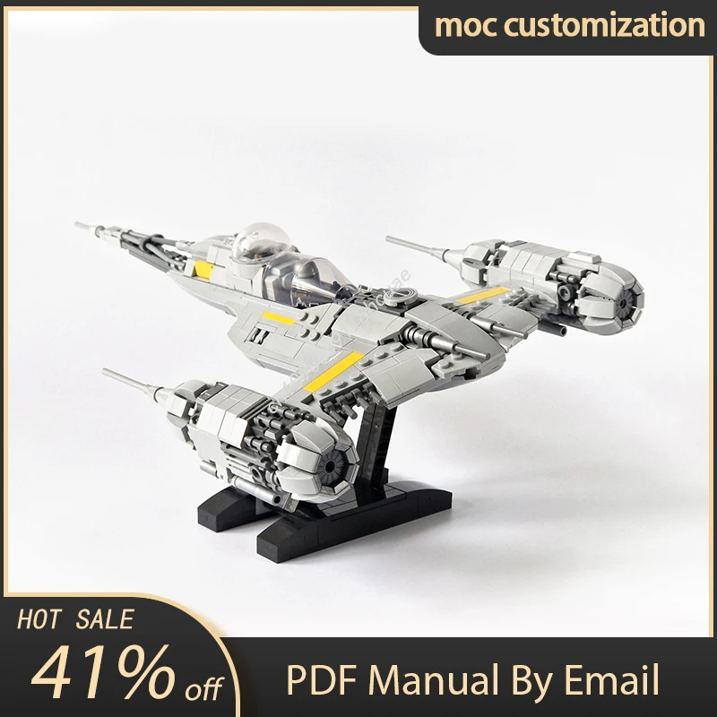 

832 шт. Moc Star Battle Mandalorian's N-1 модель Starfighter, строительные блоки, кирпичи, сделай сам, креативная сборка, развивающая игрушка в подарок