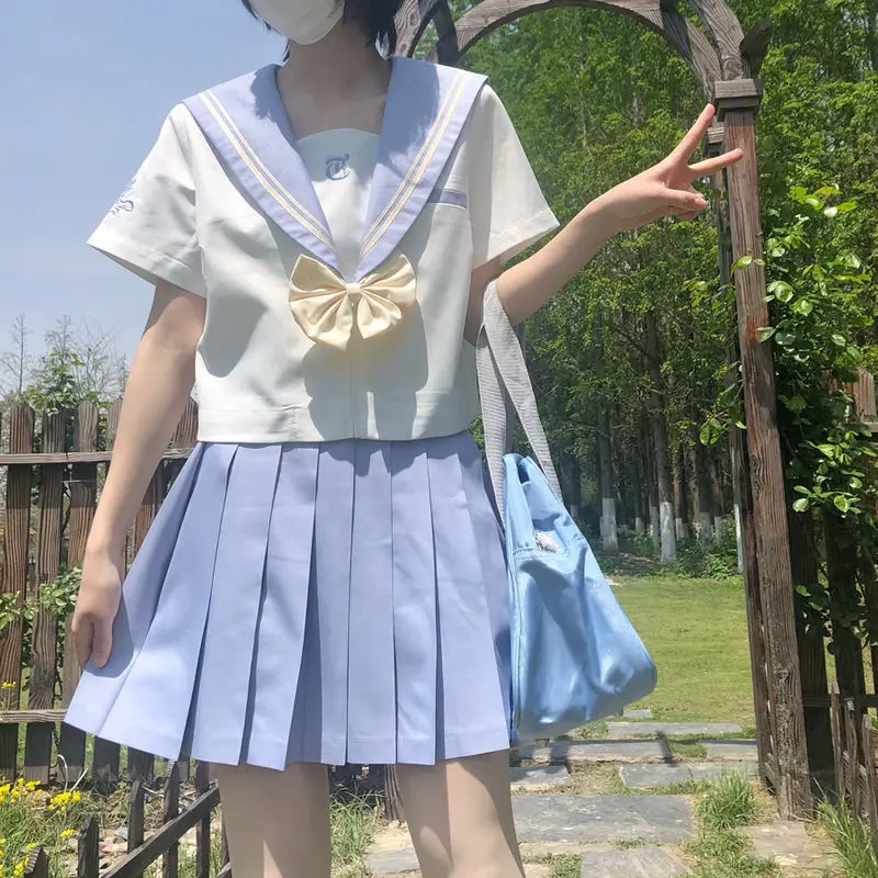 日本の学生服,カワイイ,セーラーカラー,ハイトップ,ロングプリーツスカートセット