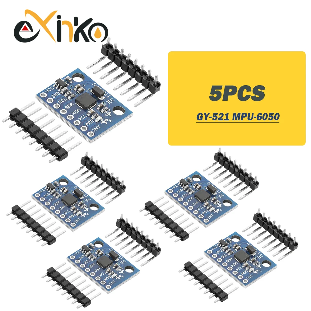 1-10PCS IIC I2C GY-521 MPU-6050 MPU6050 3 Axis Analog Gyroscope Sensors + Accelerometer Module For Arduino With Pins 3-5V DC