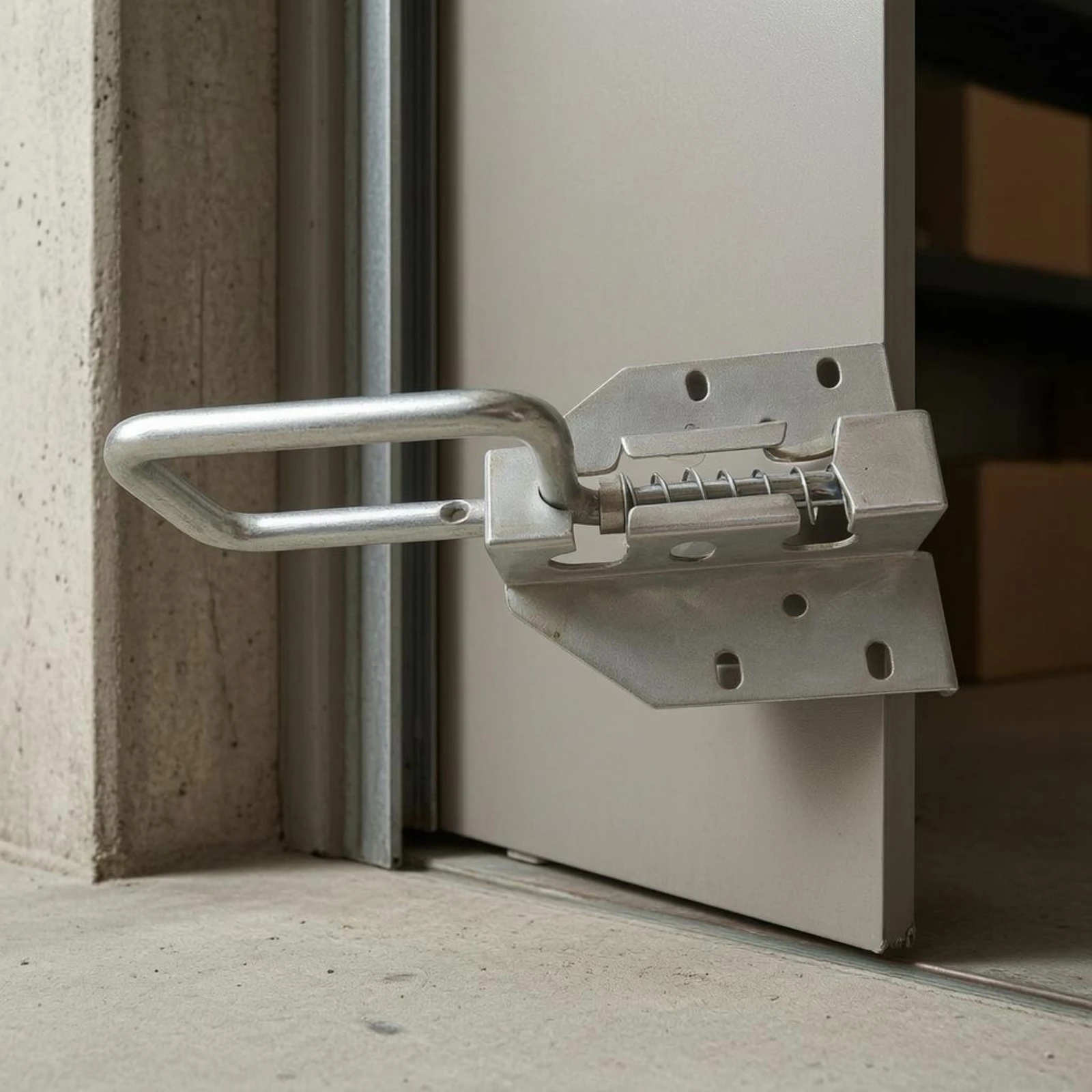 Manual Metal Door Latch Punched Mounting Holes Galvanized Steel Latch Garage Door Slide Lock Corrosion Resistant