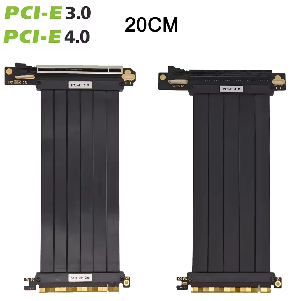 

Кабель-удлинитель PCIe 16X (PCI-E 3.0/4.0), 90 градусов ° /180 ° Гибкий удлинитель-адаптер для видеокарты (GPU) с креплением DIY