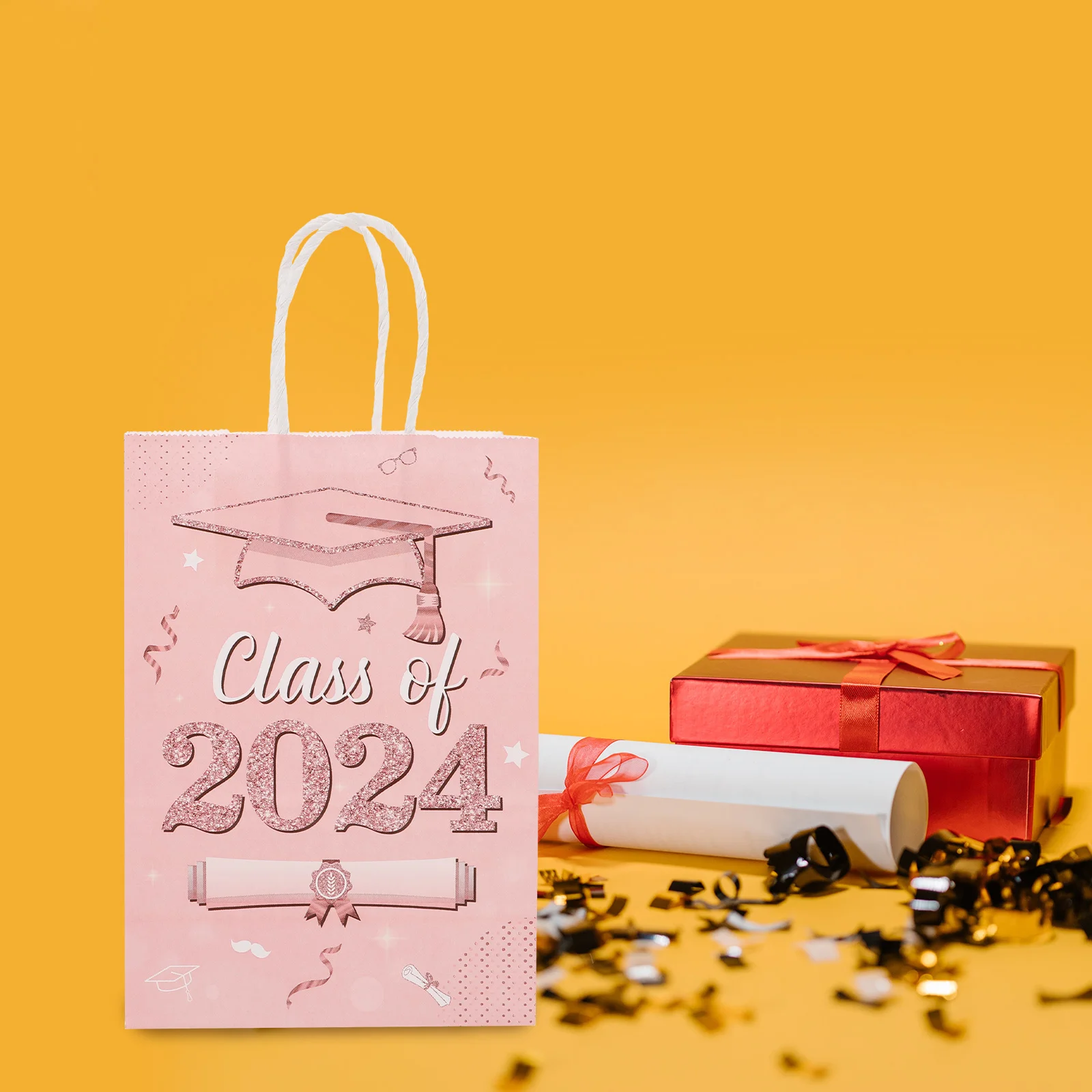 12 Pcs borsa di laurea 2024 congratulazioni borse Candy Shopping Party Favor classe di confezione regalo cioccolato