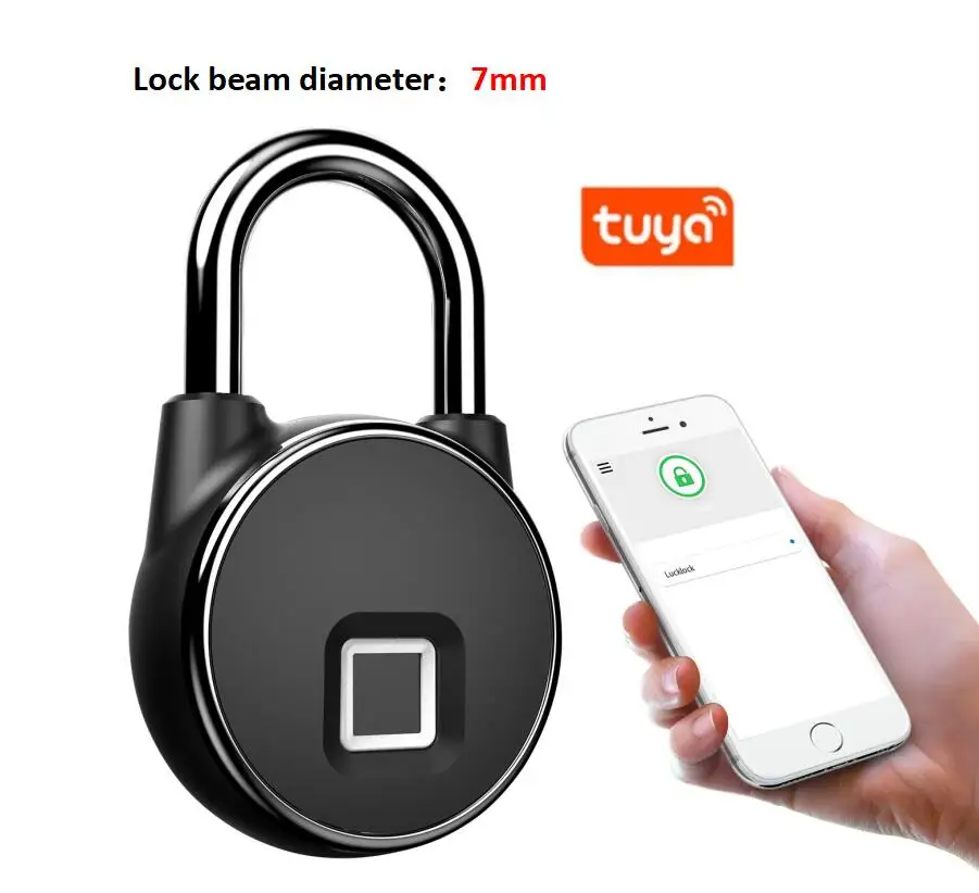 TUYA Fingerprint Padlock IP65 Zinc Alloy Suitable for Travel Bag Cabinet Lock Warehouse Basement Garden Door Lock