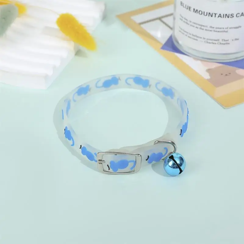 Anti-lost Collar Great For Outdoor Activities Comfortable To Wear Fluorescent With Bells Pet Luminous Necklace Waterproof