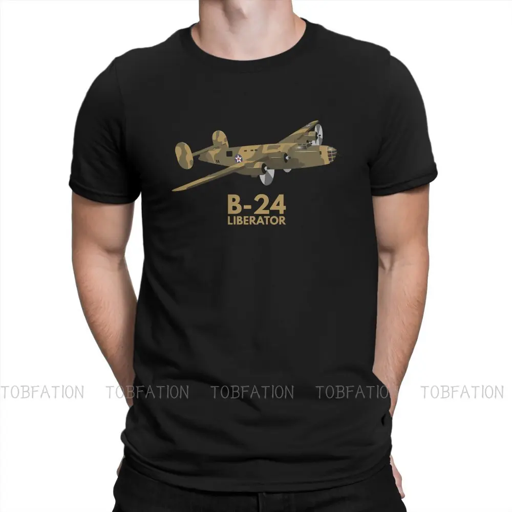 Airplane Lover B-24 Liberator WW2 Heavy Bomber TShirt Men Grunge Punk Crewneck Cotton T Shirt 2020