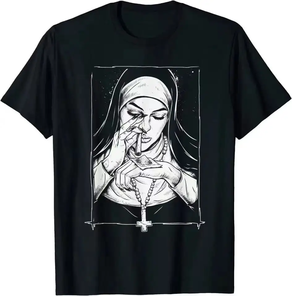 

Take Drugs Nun T Shirt Free Harajuku Casual New Arrival Cotton Round Neck Men Print T Shirt New Cool Male's Tops Clothing