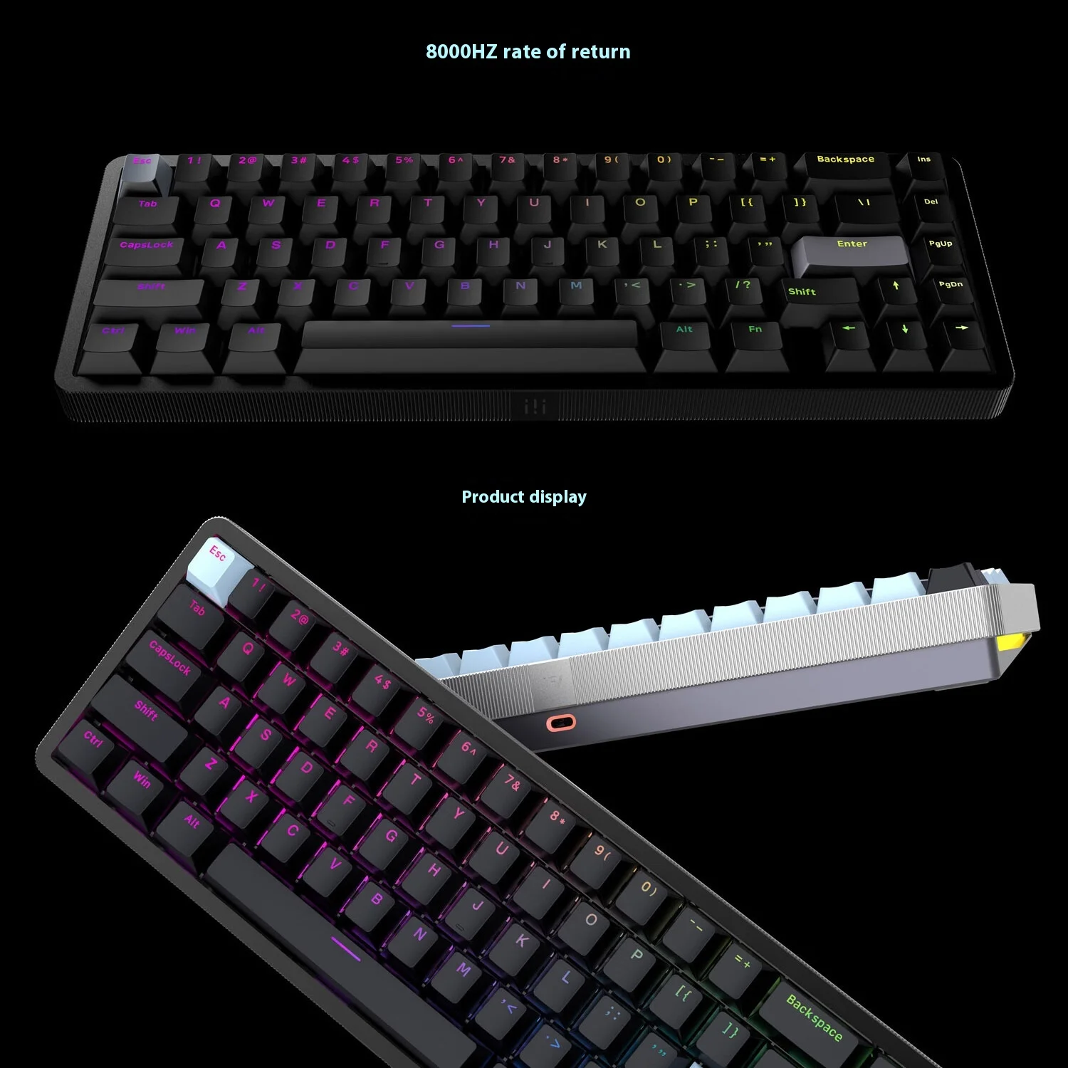 Imagem -06 - Mpro Gaming Teclado Mecânico Teclados Mecânicos Interruptor Magnético com Fio 67 Chaves Hot Swap Rgb Retroiluminado Alumínio Personalizado Ipi-rain65