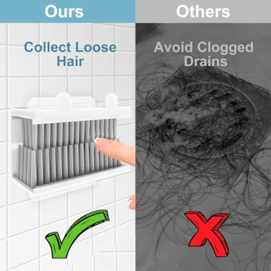 Hair Catcher, Reusable Shower Wall Hair Collector Hair Trap for Drain Protector, Silicone Hair Catcher for Bathroom Bathtub