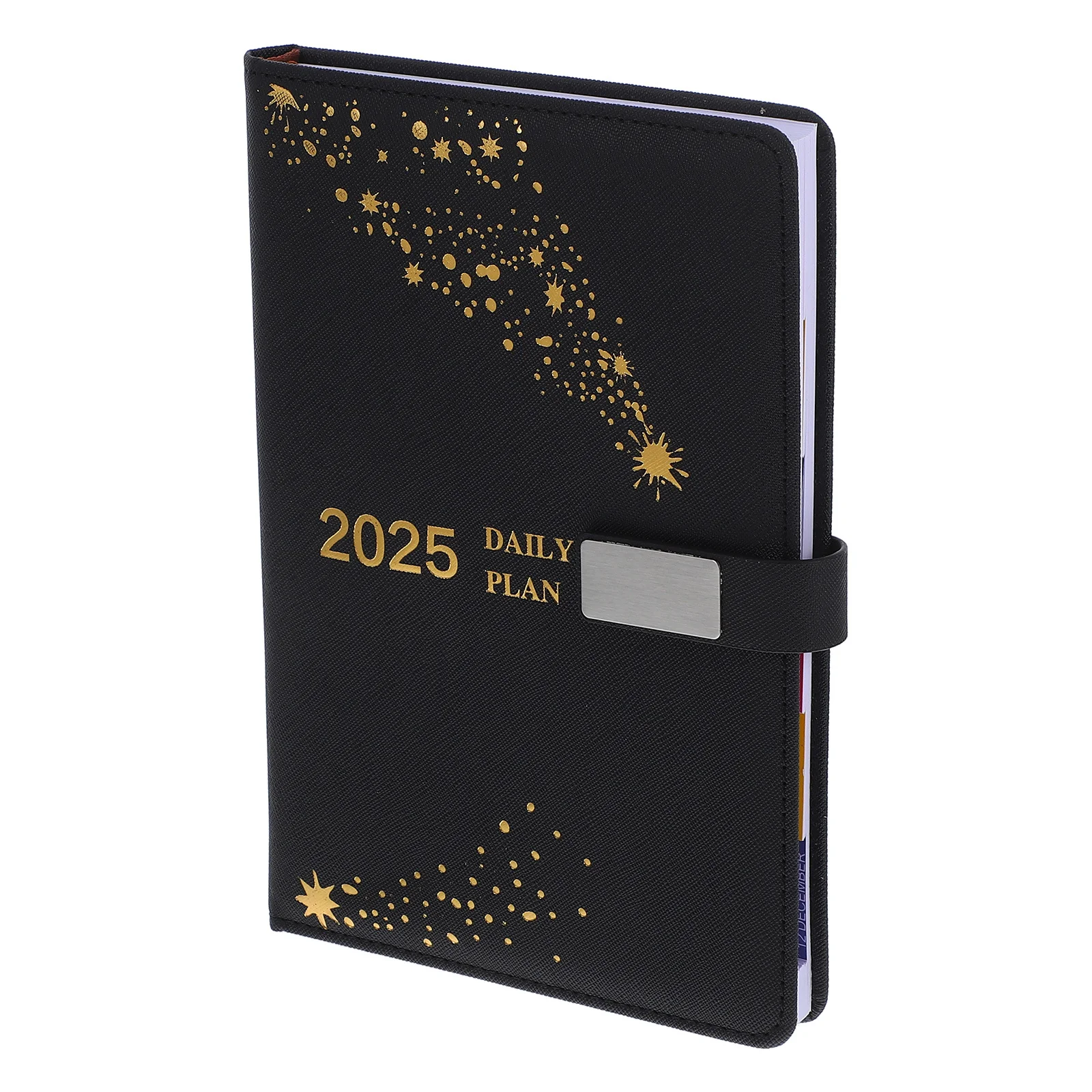 A5 2025 مخطط يومي مع علامات التبويب ورقة سميكة مجلة التقويم الشهري الأسبوعي لإدارة المهام والكفاءة والإنتاجية