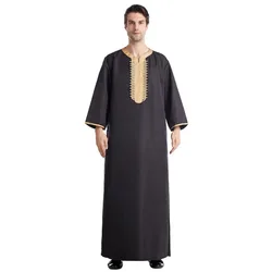 Vestido de oración de Ramadán islámico para hombres musulmanes de Oriente Medio, Kaftan de Dubái, Turquía, Djellaba, Túnica de Dishdasha