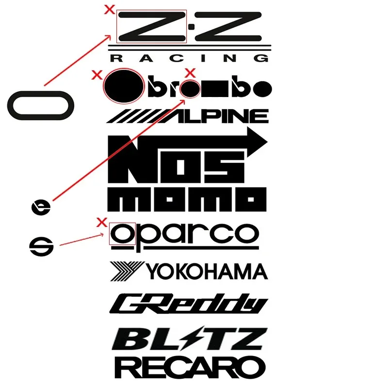 

10Pcs Car Sponsor Stickers Set Reflective Racing Door Window Bumper Decor Vinyl Decals Stickers Kit