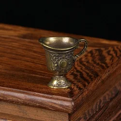 1 Pcs Antique Small Copperware Buddha Tea Mini Bucket Set Copper Teacup Brass Keychain Pendant Home Decoration Crafts Gift