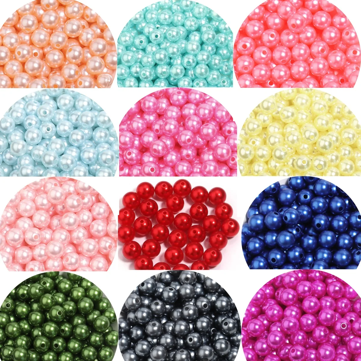 3/4/5/6/8/10/12/14/16/18/20mm ABS Imitation Pearl Beads Spacer Beads For DIY Jewelry Bracelet Necklace Needlework Accessories