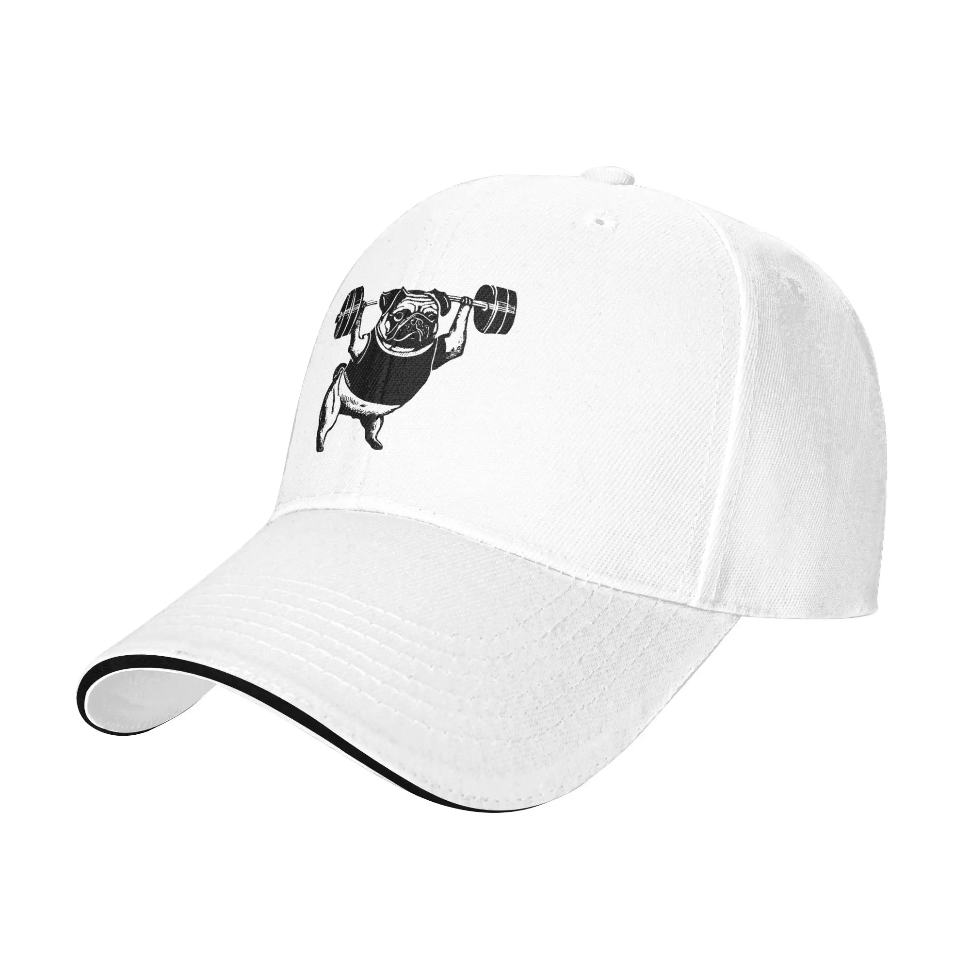 Adult Weightlifting Pug Deadlift Fitness Gym Workout Hat Fitted Baseball Cap Snapback Caps  Hats Sun Caps Dad Hat Summer