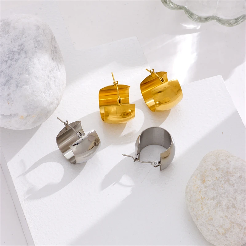 DIEYURO 316L Stainless Gold Color Hollow Ball Hoop Earrings For Women 2022 New Fashion High Quality Designer Girls Jewelry