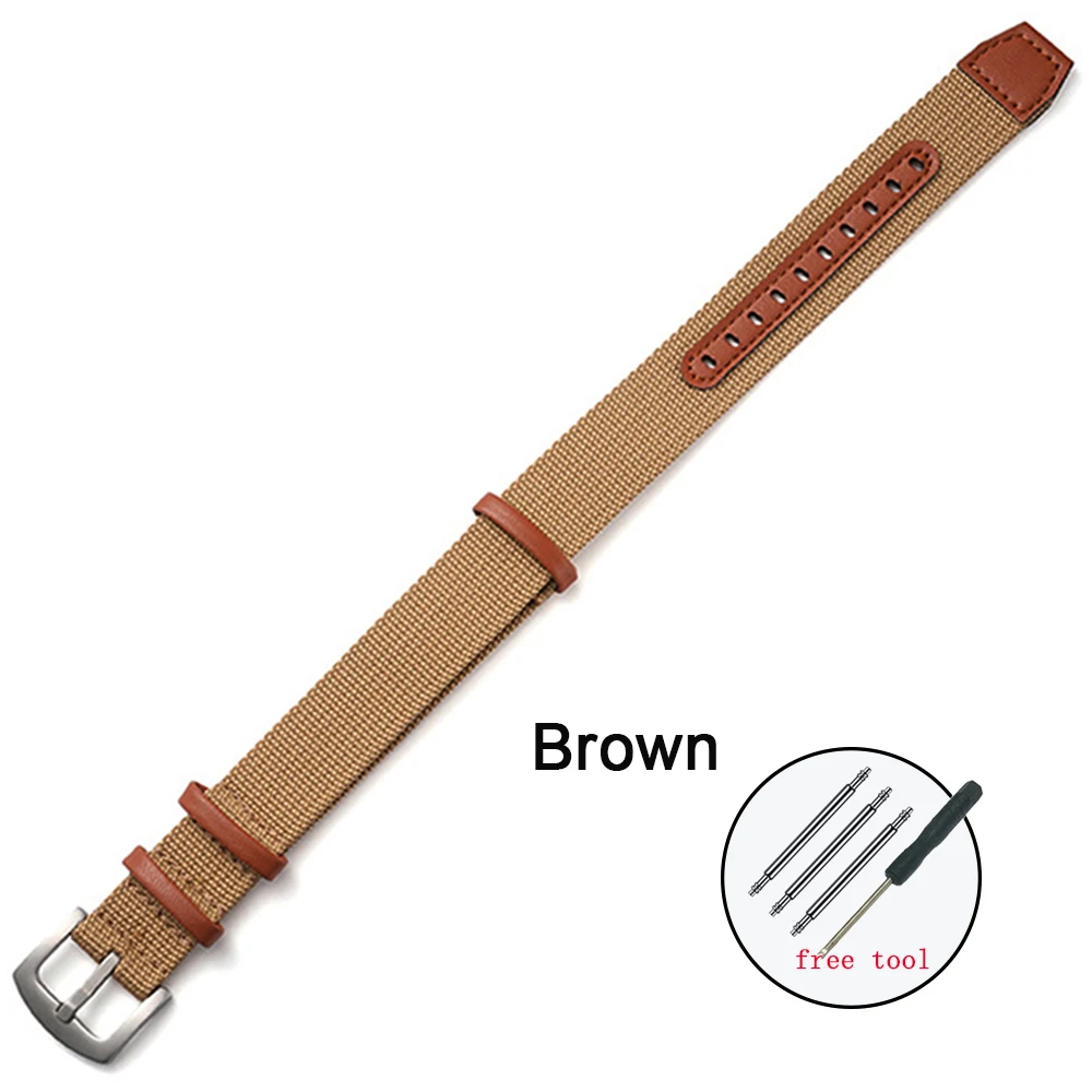 Nylon Leather Strap 20mm 22mm Watchband Genuine Leather Weave Replacement Bracelet for Hamilton Khaki Field Wristband Sport Band