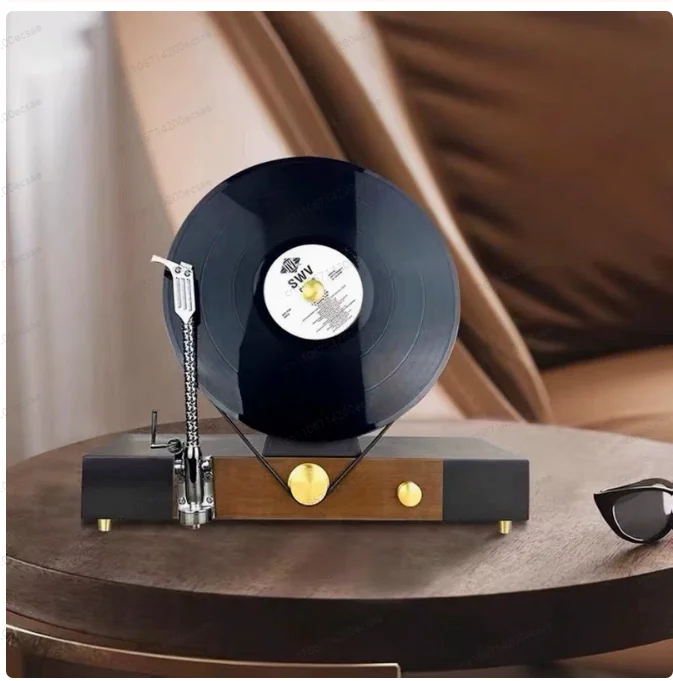 Modern Light Luxury Simulation Vertical Vinyl Record Player Phonograph Creative Ornament Desktop Porch Decoration Model Room