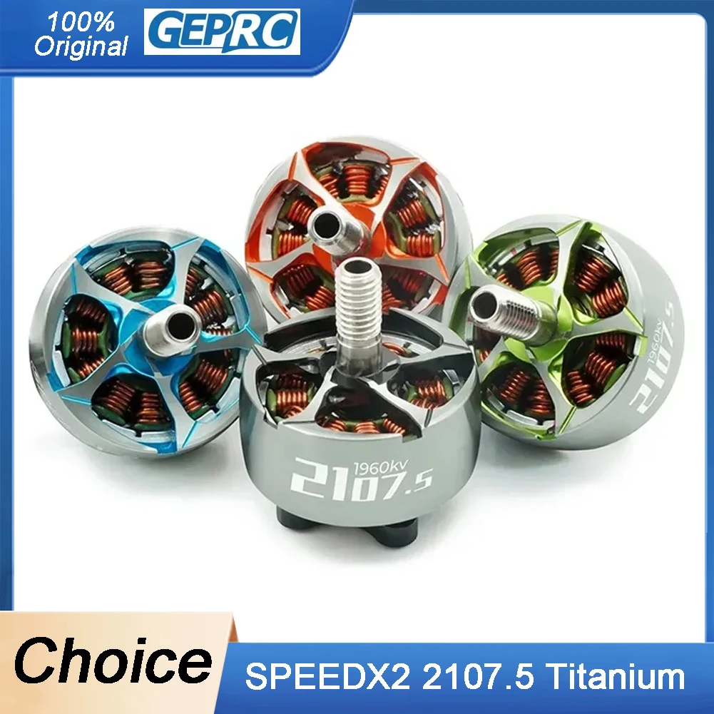 

GEPRC SPEEDX2 2107.5 Brushless Motor - 1960KV for 4-6S 5-6inch DIY RC FPV Quadcopter, Freestyle Racing Drone Replacement Parts