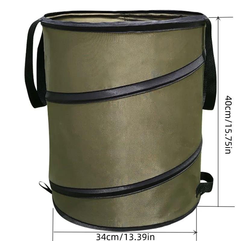 Picture 7: 37.8L/10 Gallon Foldable Yard Waste Bins Outdoor Trash Can Reusable Garden Waste Bucket Yard Leaf Bag Toy Storage Organizer