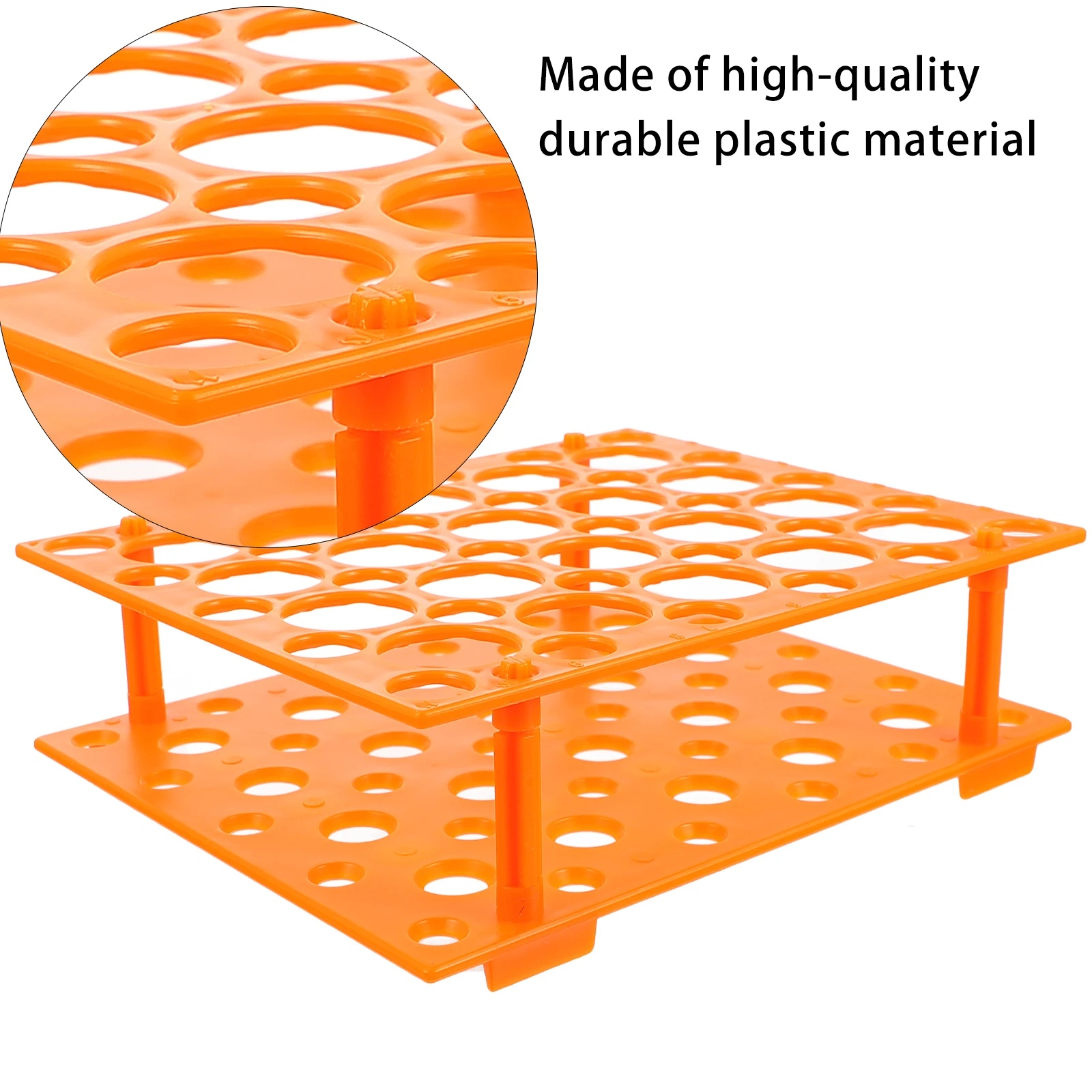 

50 Holes Tube Rack Plastic Holder Shelf Lightweight High Temp Resistance Long Lasting Quality Practical