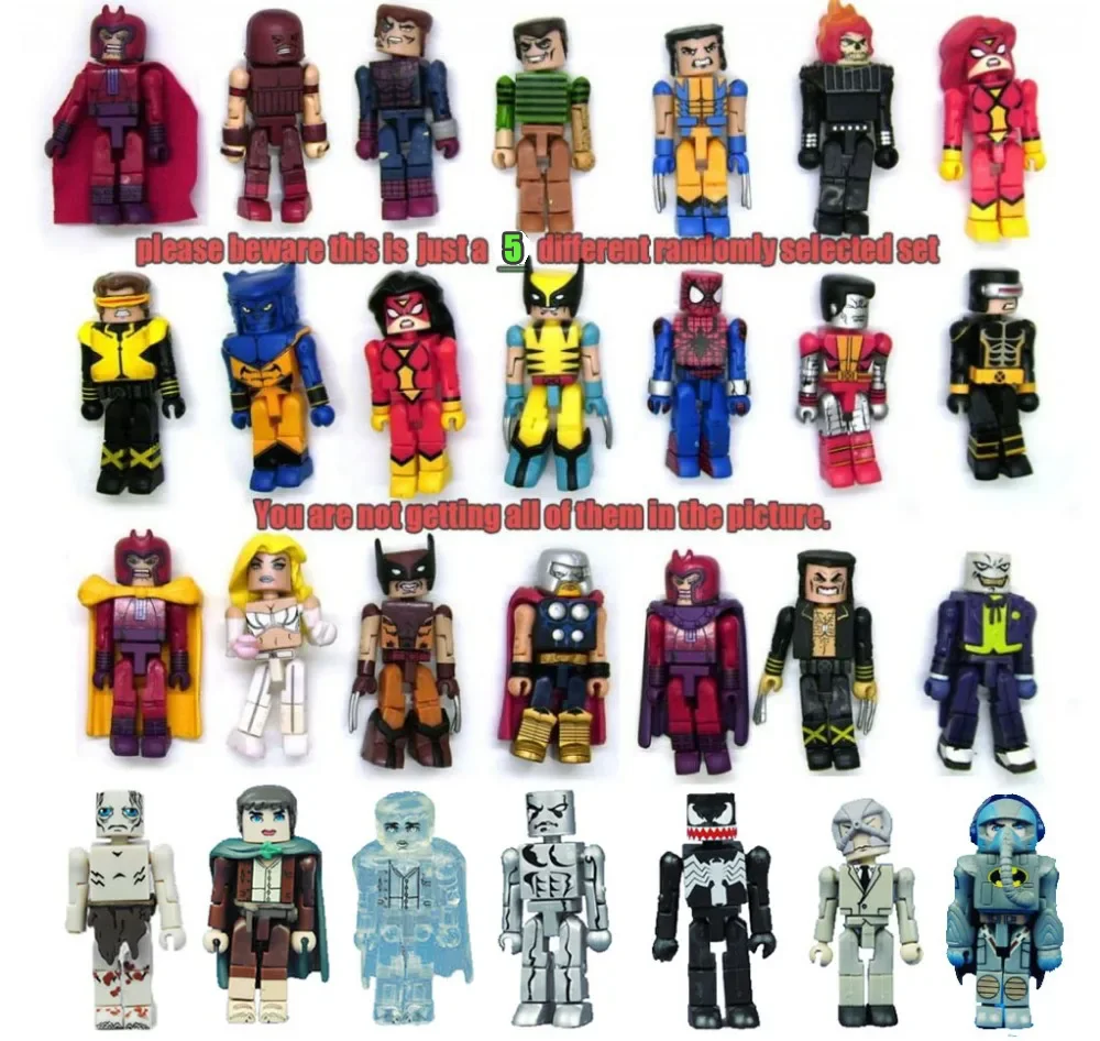 Lote de 5 peças Aleatória Selecione Marvel Minimates X-Men LOTOR Action Figure Toy Doll