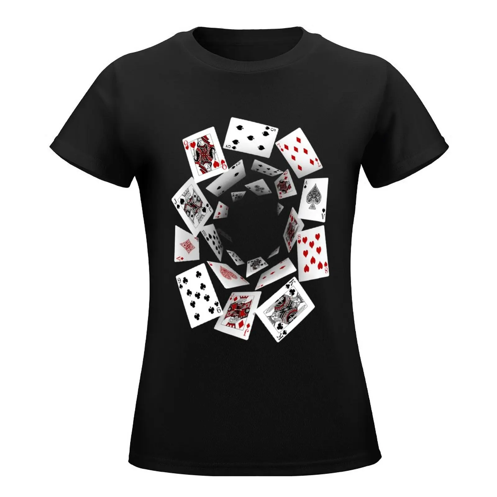 Falling Cards T-Shirt anime female cotton t shirts Women